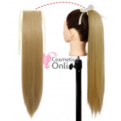 Extensie de par coada dreapta cu snur si pini 65 cm lungime Cod D13242755 Saten Deschis Mixt